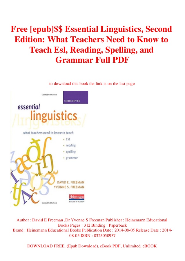 essential linguistics freeman pdf free